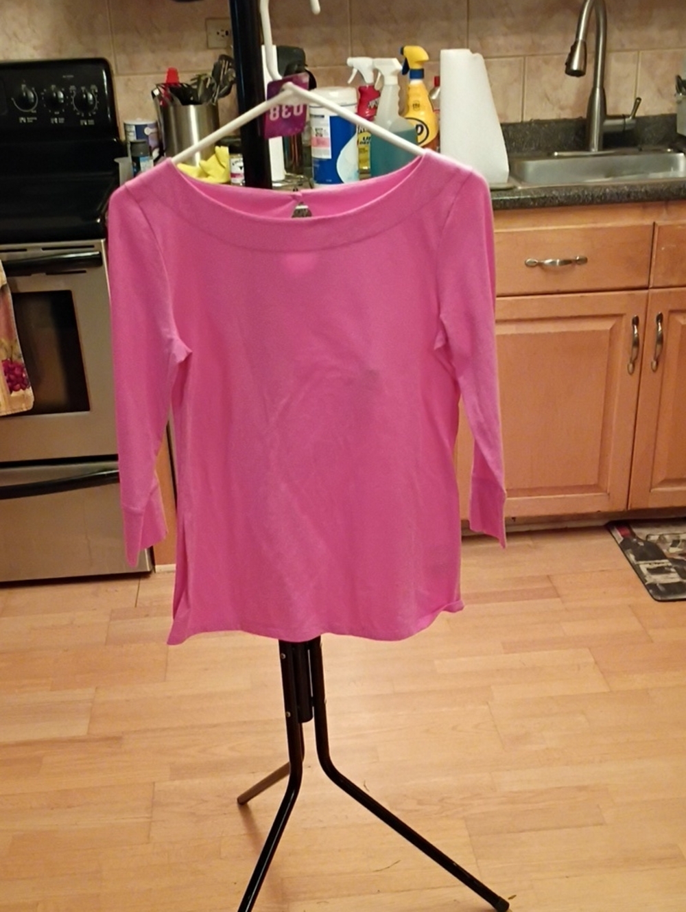 Lily Pulitizer Pink Boatneck 3/4 Sleeve Knit Top